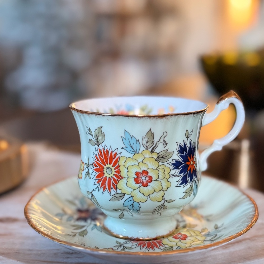 PARAGON Floral Tea Cup and Saucer Set - Multicolor
